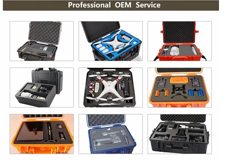 Small Plastic Toolbox Tool Case Waterproof Shockproof Tool Box With Foam Insert