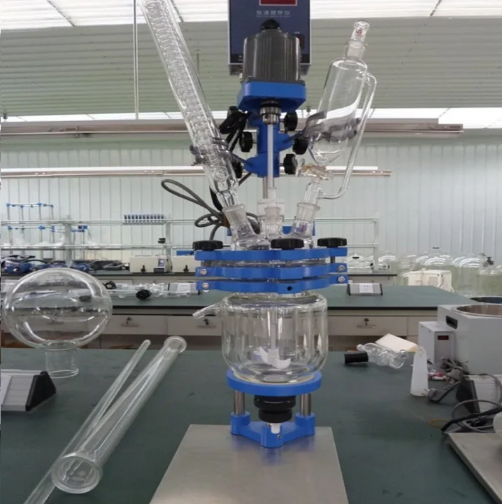 TOPTION 2L Laboratory Jacketed Batch Glass Reactor With Rectification Column System