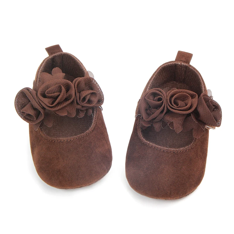 Wholesale Cheap Baby Girls Soft Sole Floral Mary Jane Flats Infant Princess Prewalkers Toddler Wedding Dress Shoes supplier