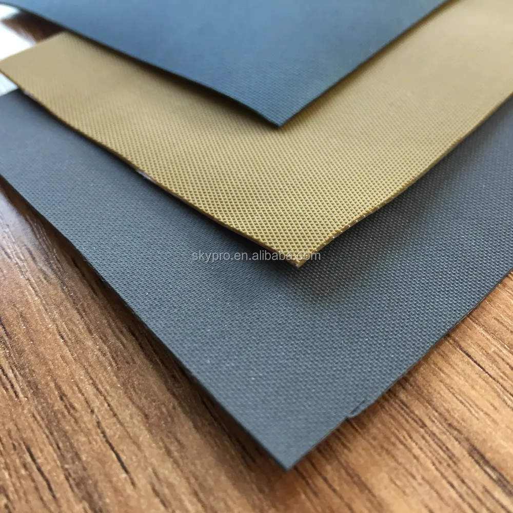 Tan Khaki Hypalon Rubber Fabric for Boats with Matt Surface Inserted Rubber Sheets