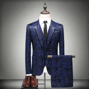 High Quality Men's Single-Breasted Wedding Suit Notched Collar Windproof Coat Zipper Fly Breathable Pant Plus Size Waterproof