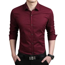 New 2015 Men’s Shirts Casual brand slim fit designer print Shirts men green Fashion Clothing