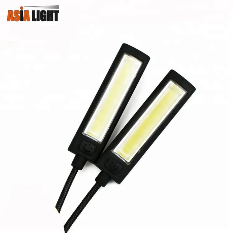 Гибкий светодиодный зажим COB на батарейках для чтения