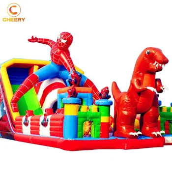 Commercial Spiderman inflatable castle slide bouncy castle inflatable jumping castle