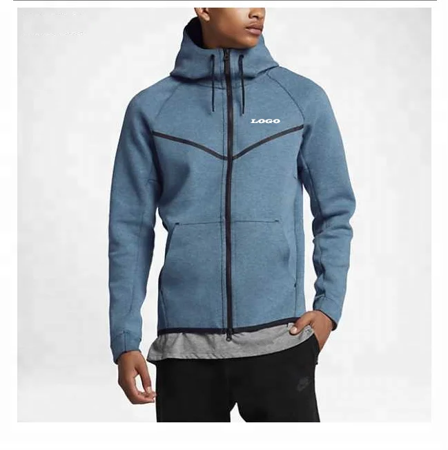 nike tech fleece moletom com capuz blue