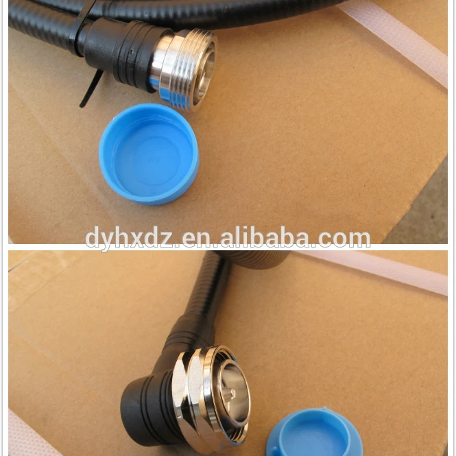 LOW PIM RF din 7/16 jumper cable 1/2 superflex cable with din male right angle to 7/16 female cable assembly