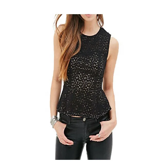 ladies black peplum top