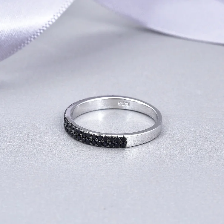 POLIVA Black Stone Onyx Diamond Female Finger Ring Design 925 Sterling Silver Beautiful Simple Fashion Zircon Engagement Wedding
