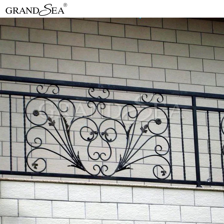 New Design Black Color  Metal Curved Stair Railing Kits  Price for Interior