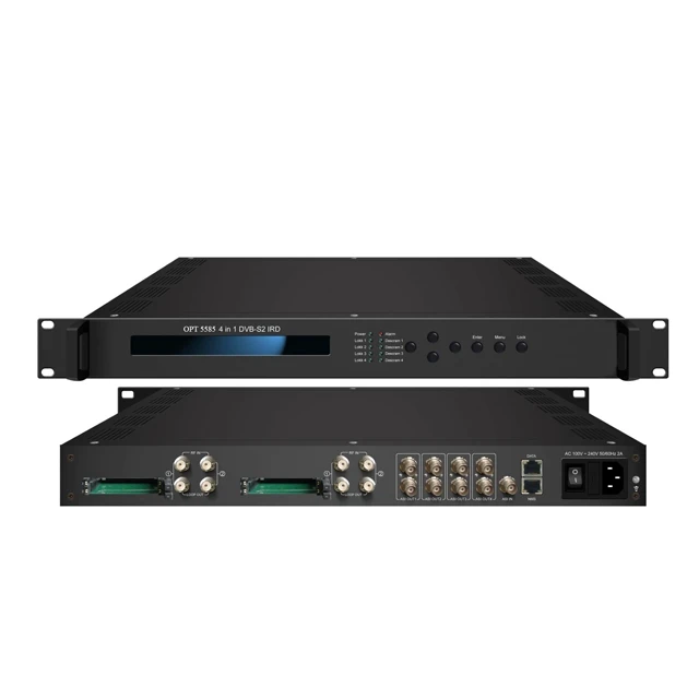 Satellite Receiver Decoder 4 Channel Tuner (DVB-C/S/S2/T/T2) to IP Asi IRD Demodulator