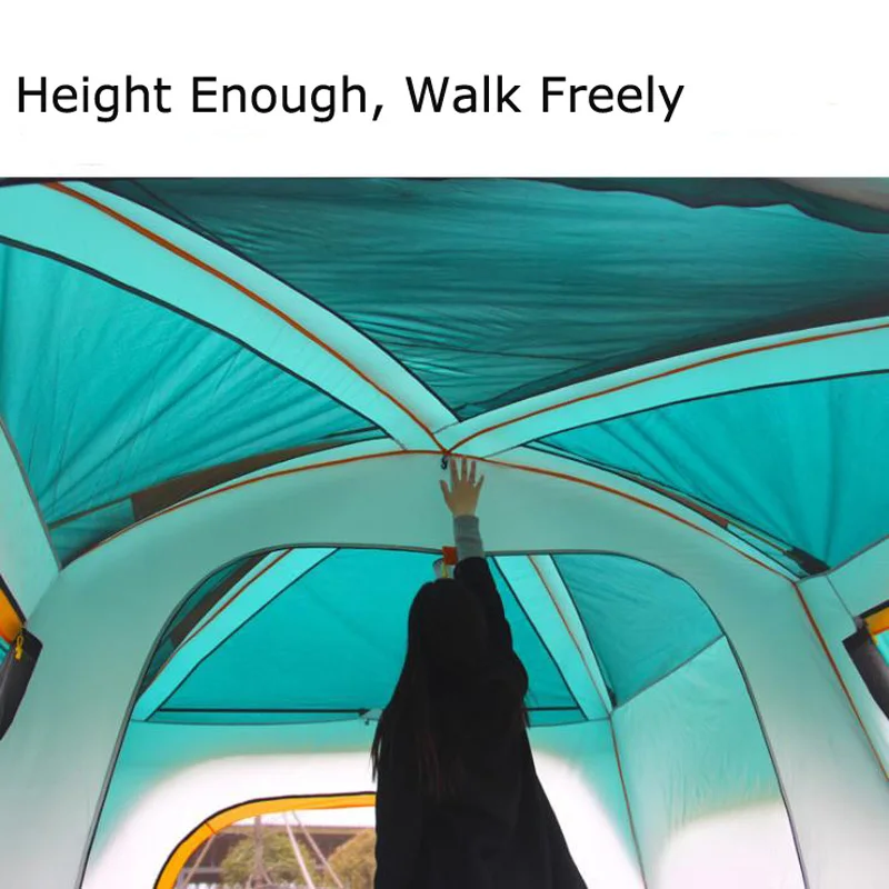Waterproof Double Layer Outdoor 12 Person Rooms Camping Family Tent