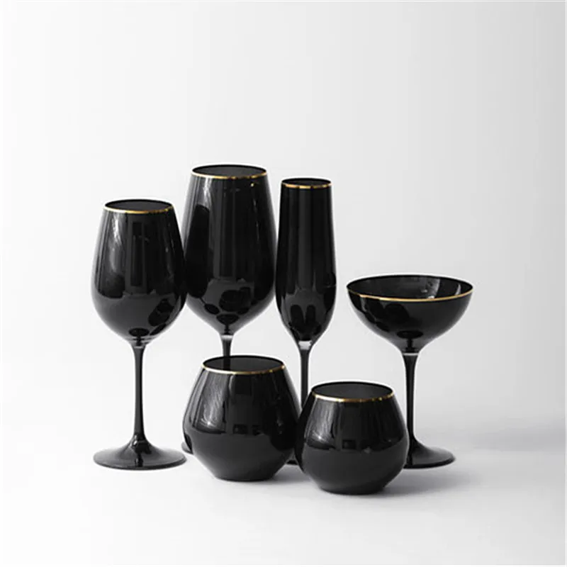 Wine Glass w/Black Stem – Sweet Scentsations LLC