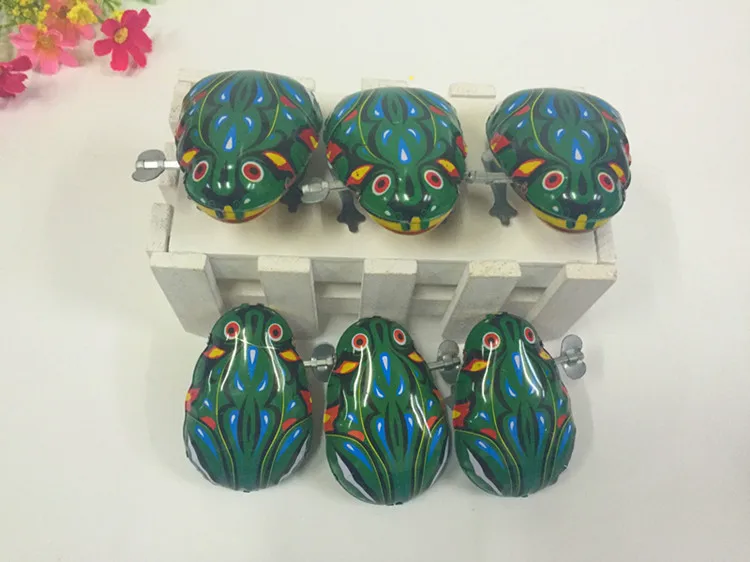 Детские Классические жестяные фигурки, заводные игрушки, прыгающая лягушка, винтажные игрушки, новые фигурки, игрушки для детей