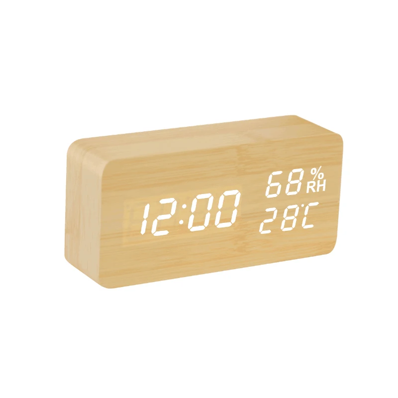 Berekening Donau plakband Voice Command Usb Charge Led Wooden Alarm Clock With Temperature - Buy  Wooden Alarm Clock,Led Alarm Clock,Digital Alarm Clock Product on  Alibaba.com