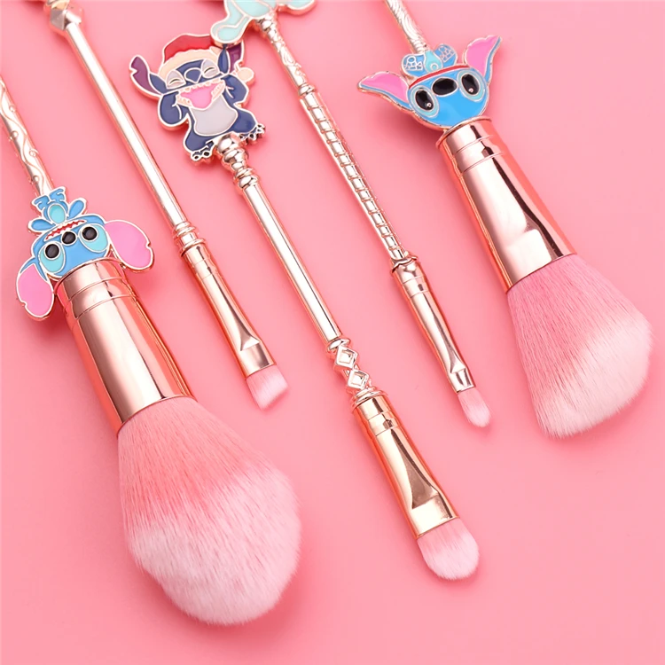 5PCS Cartoon Lilo&Stitch Make up Brushes Cosmetics Eyebrow Set Makeup Tool  Brush
