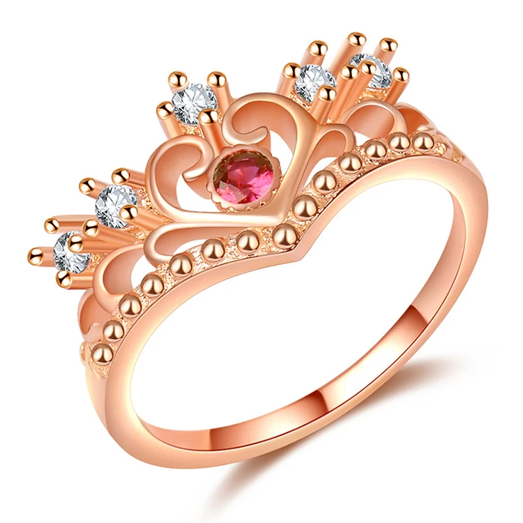 Кольцо золотое женское корона