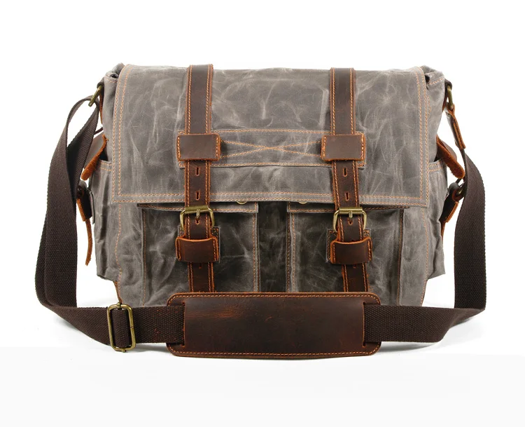 Shoulder Bags For Men Canvas With Leather Outdoor Bags