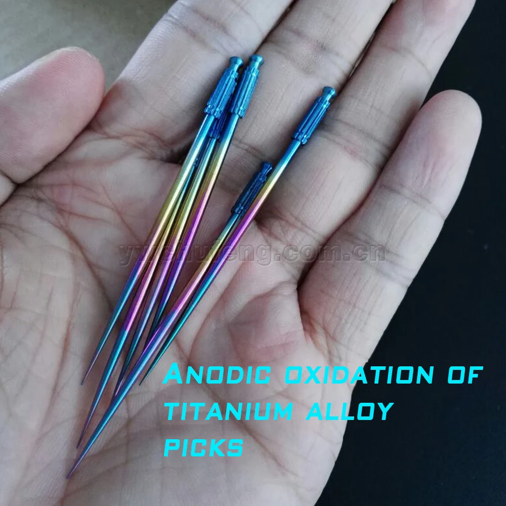 
Оптовая продажа, металлические Многоразовые Зубочистки, зубочистки из титанового сплава, Анодное окисление, зубочистки из титанового сплава 