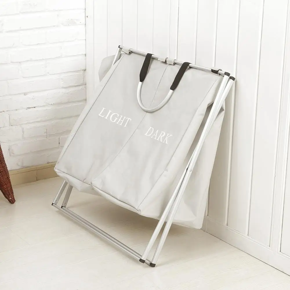 Большая Складная легкая стальная корзина, корзина для грязного белья из ткани Оксфорд, органайзер для грязного белья с опорой