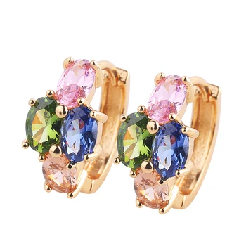 2018 Beautiful Gold Plated Crystal Jewelry Hook Earrings for Women