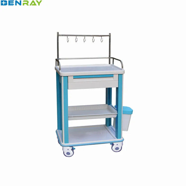 Patient Hospital Emergency ABS Factory Price Good Quality Equipment IV Treatment Trolley