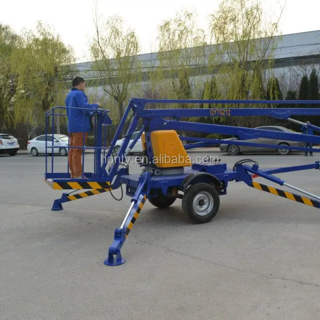 2024 New Produce  Hontylift Tree Trimming Cherry Picker Good Price Mobile Trailer Mounted Articulated Boom Lift