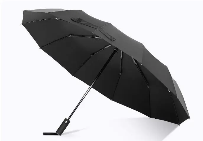 Luxury 3 Folding Umbrella Compact Protection From Rain Free with Leather Cover