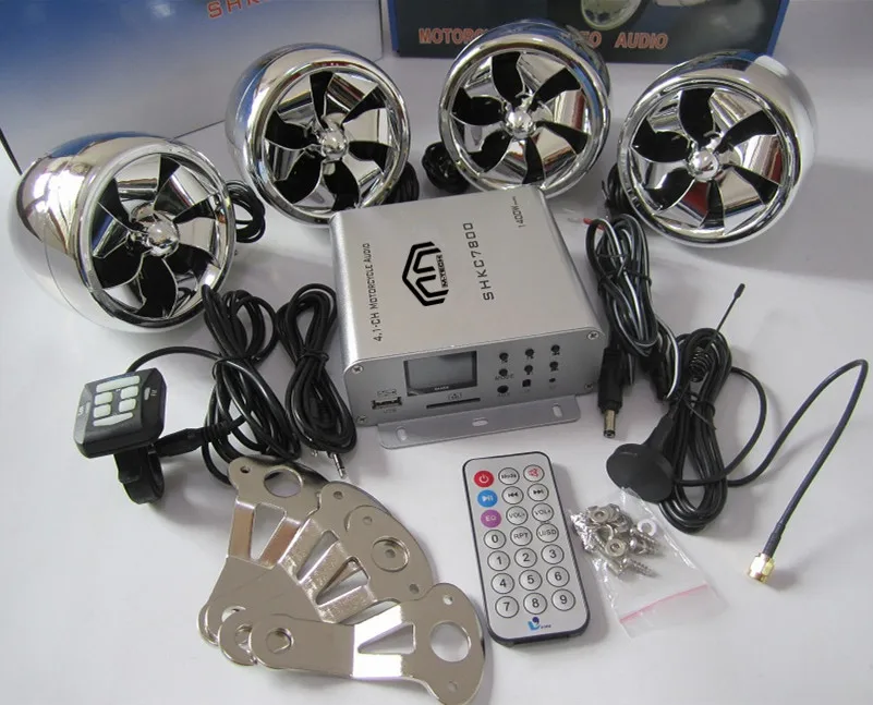 4.1ch 1400 ватт с подключенным накопителем USB AUX мотоцикл аудио система для UTV ATV гольф-карт морской аудио