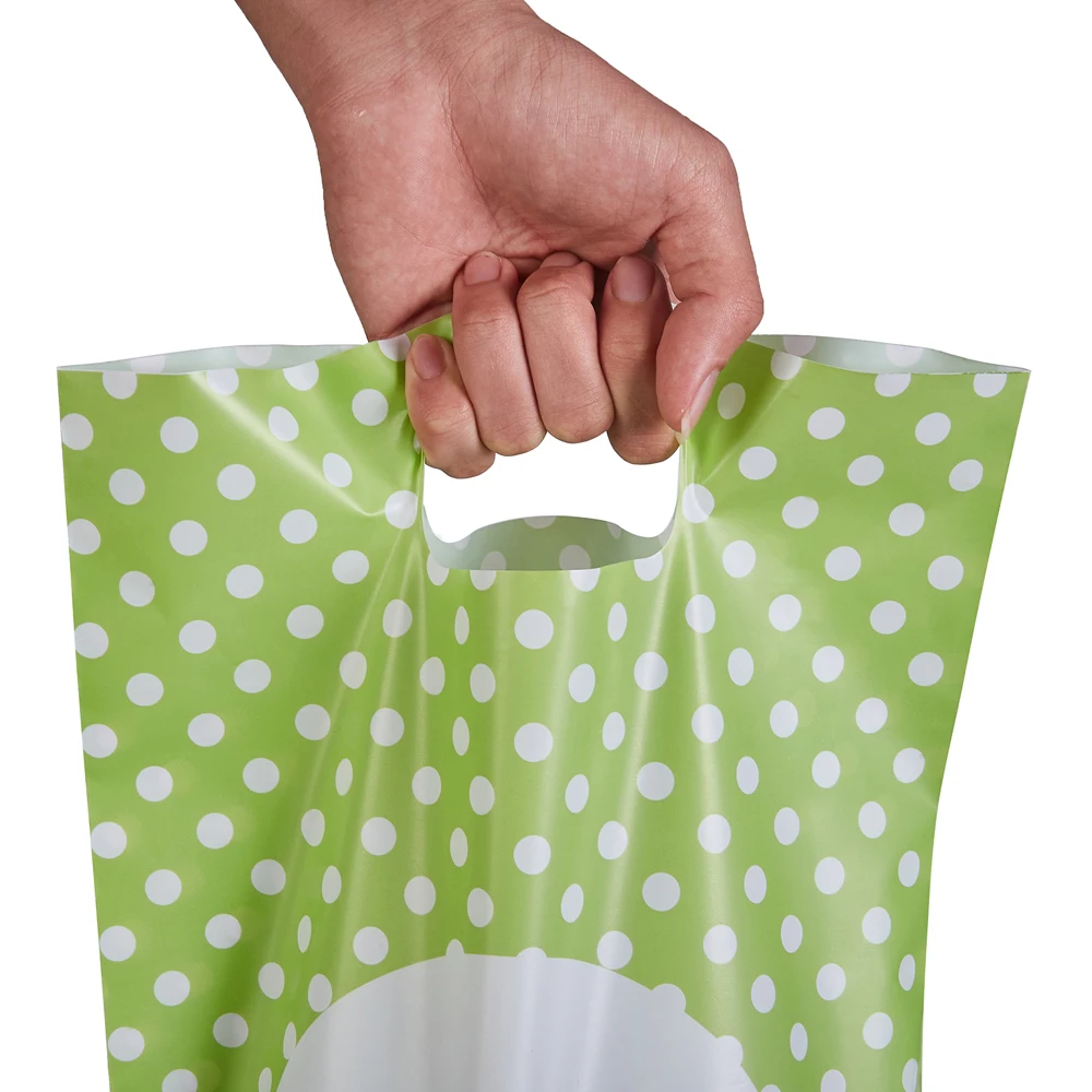 Eco Friendly Plastic Apparel Shopping Biodegradable Die Cut Handbag Pe