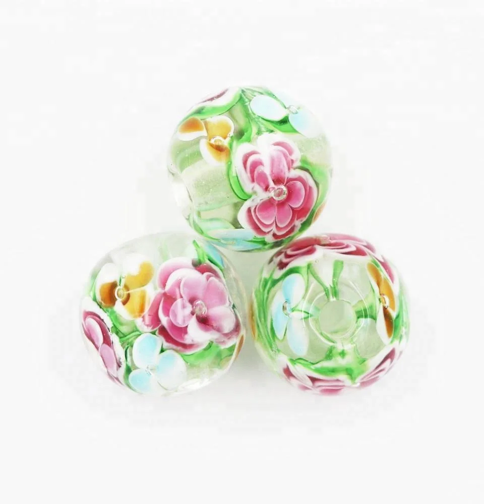 Large Lampwork Flowery Focal Bead
