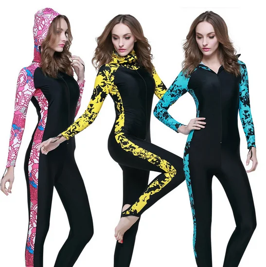 Scuba Diving Wetsuit Men/Women Surf Colorful Long Sleeve Wear Spearfishing Surfing Wetsuits Hooded 