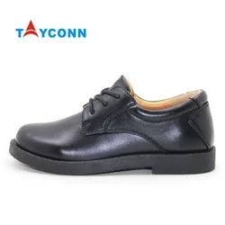 Студентов стиль, экокожа (полиуретан), кожаные модельные туфли черная официальная Детская школьная обувь для мальчиков