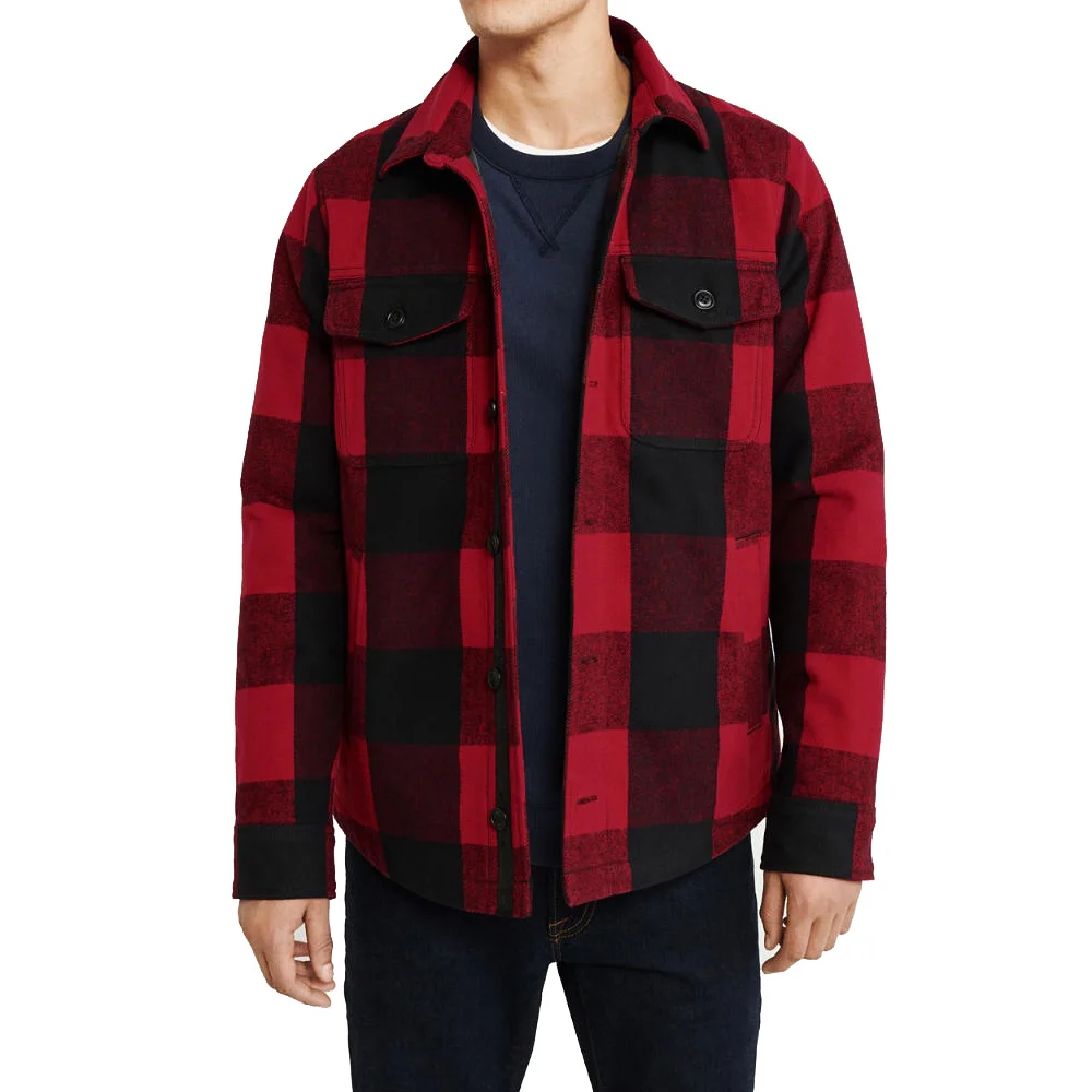 Plaid Shirt Mens Big And Tall Flannel Jacket Flannel Fabric Black