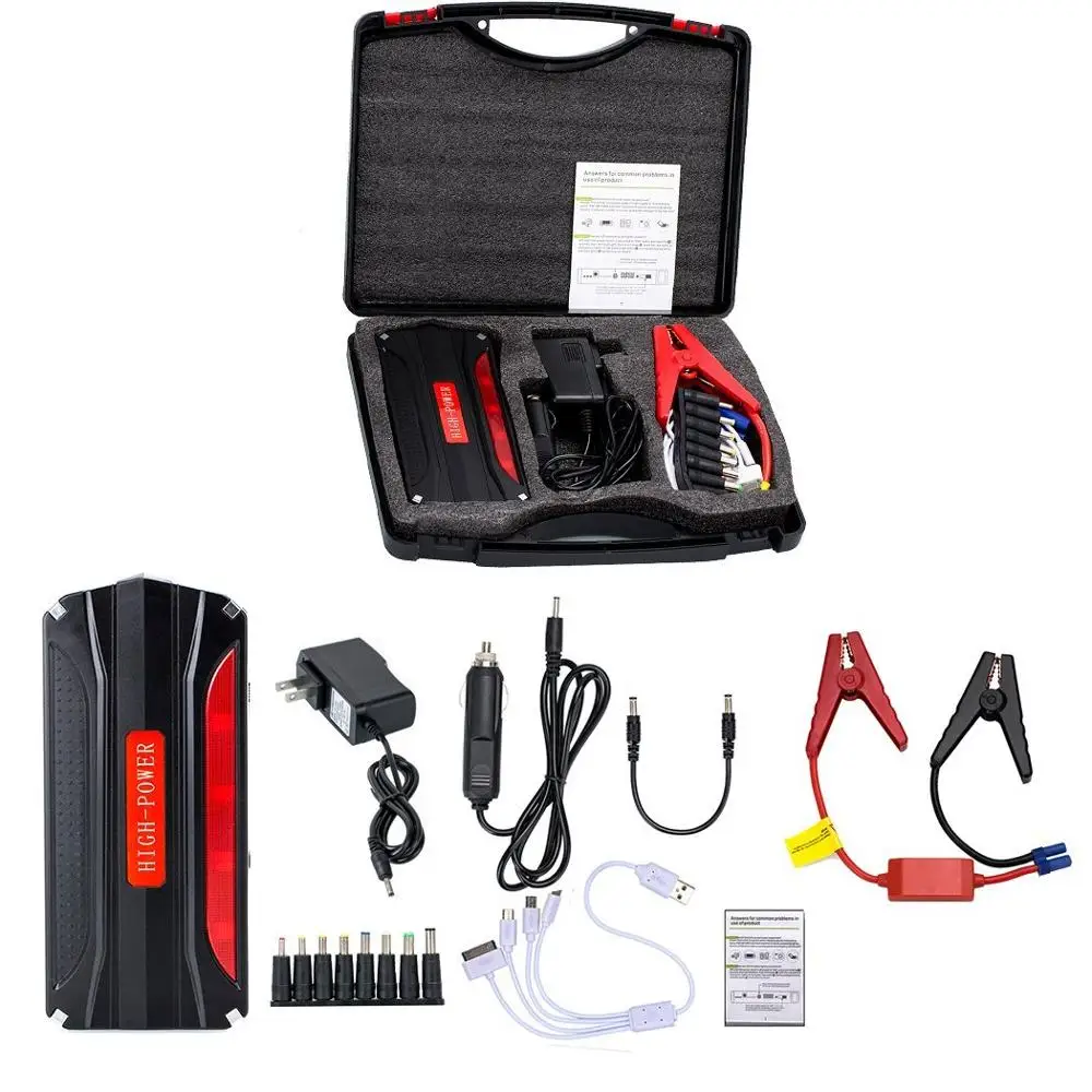 Portable 12V 22000mAh 1600A Car Jump Starter Emergency Booster Tool with 18-Month Warranty