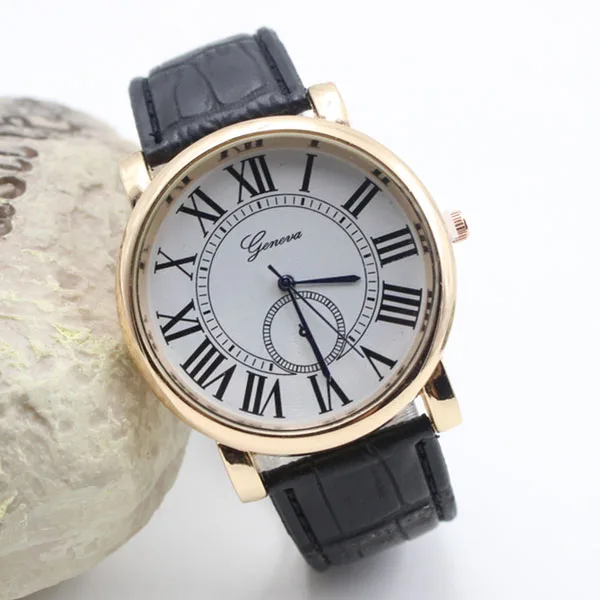 Fuente De La Fábrica Correa Ancha Correa De Cuero De Las Señoras De Ginebra  Del Reloj De Dial Grande - Buy Wide Ladies Geneva Watch Product on  Alibaba.com