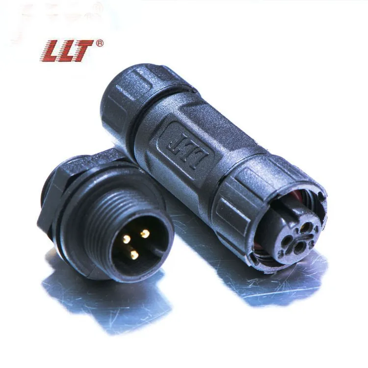 IP67 IP68 3 Pin 4 Pin M12 Front Panel Mount Waterproof Electrical Sealed Connectors