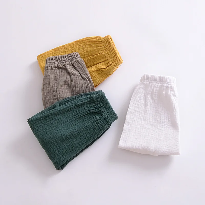 Новинка 2018, модные однотонные шаровары унисекс, детская одежда