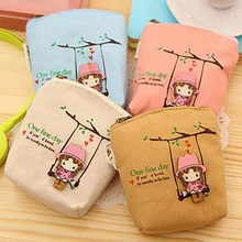 New Adorable Women Canvas Wallet Small Clutch Zip Card Coin Holder Purse Handbag 73Q6