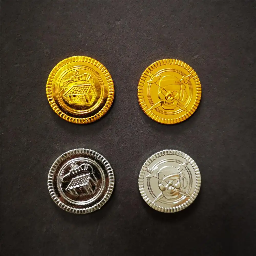 
 Гальваническое пластиковое пиратское сокровище, золотые монеты, игрушка  