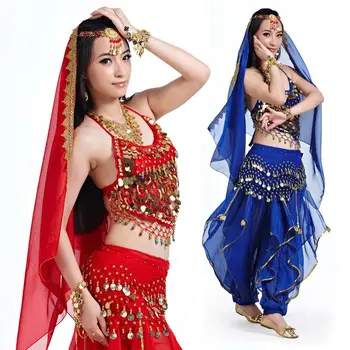 Five-Piece Suit Belly Dance/Indian Dance Stage Performance Costumes