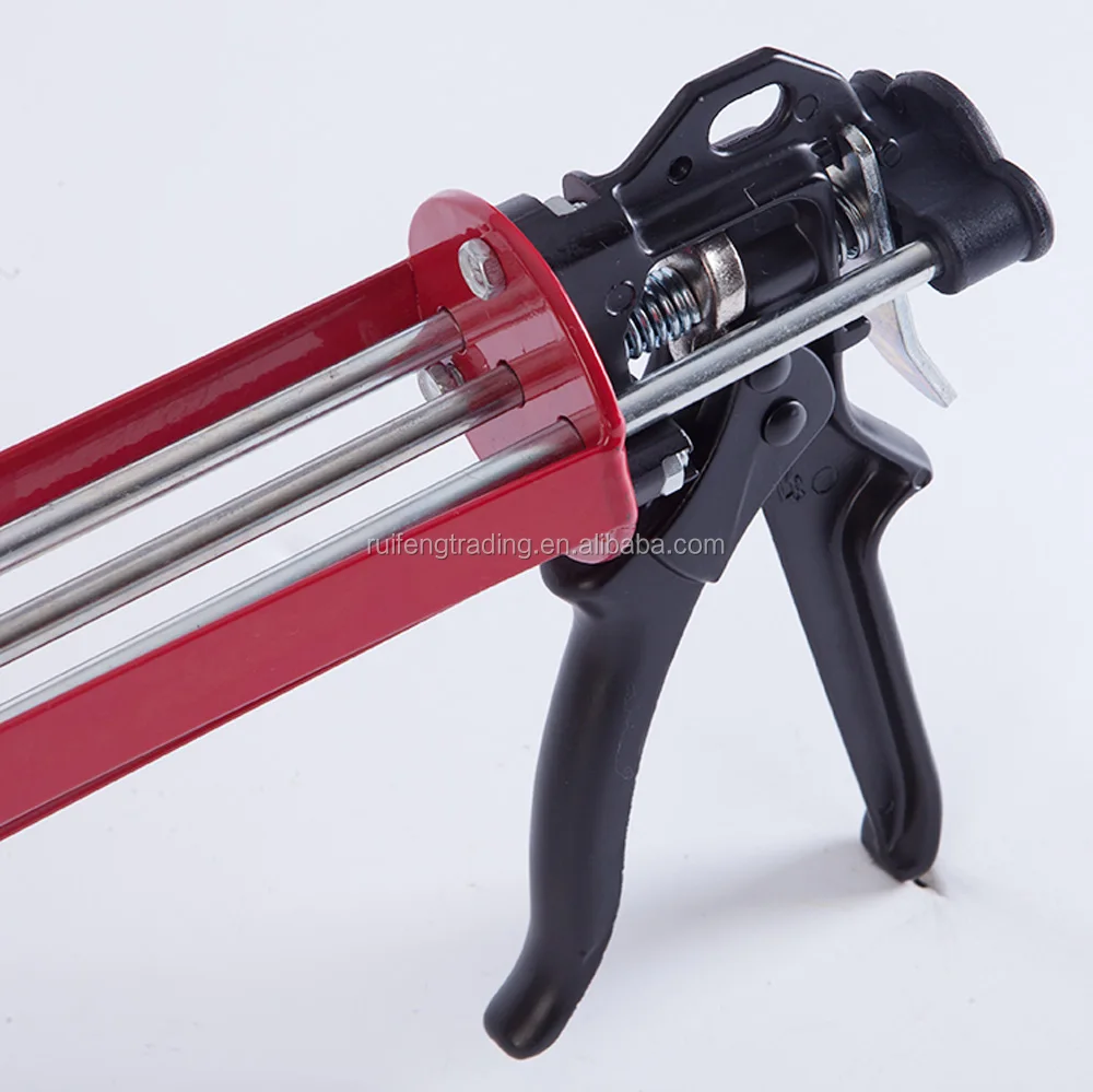 3 Rods 380ml Aluminum Handle Dual-Component Manual Epoxy Applicator Adhesive Caulking Gun 12:1 6:1 Drive Force 1800N