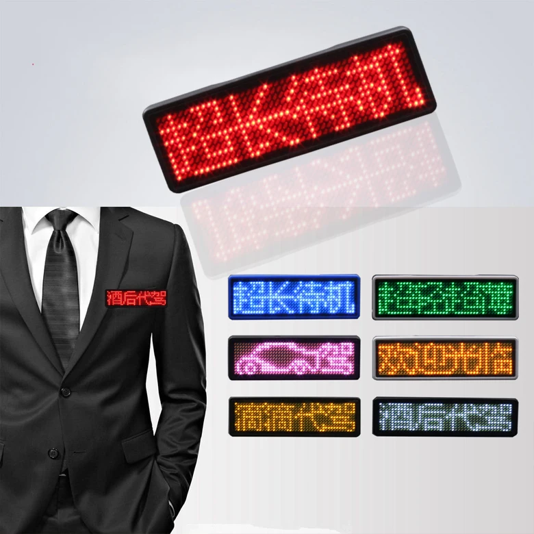 Wearable Programmable LED Signs Digital LED Badge