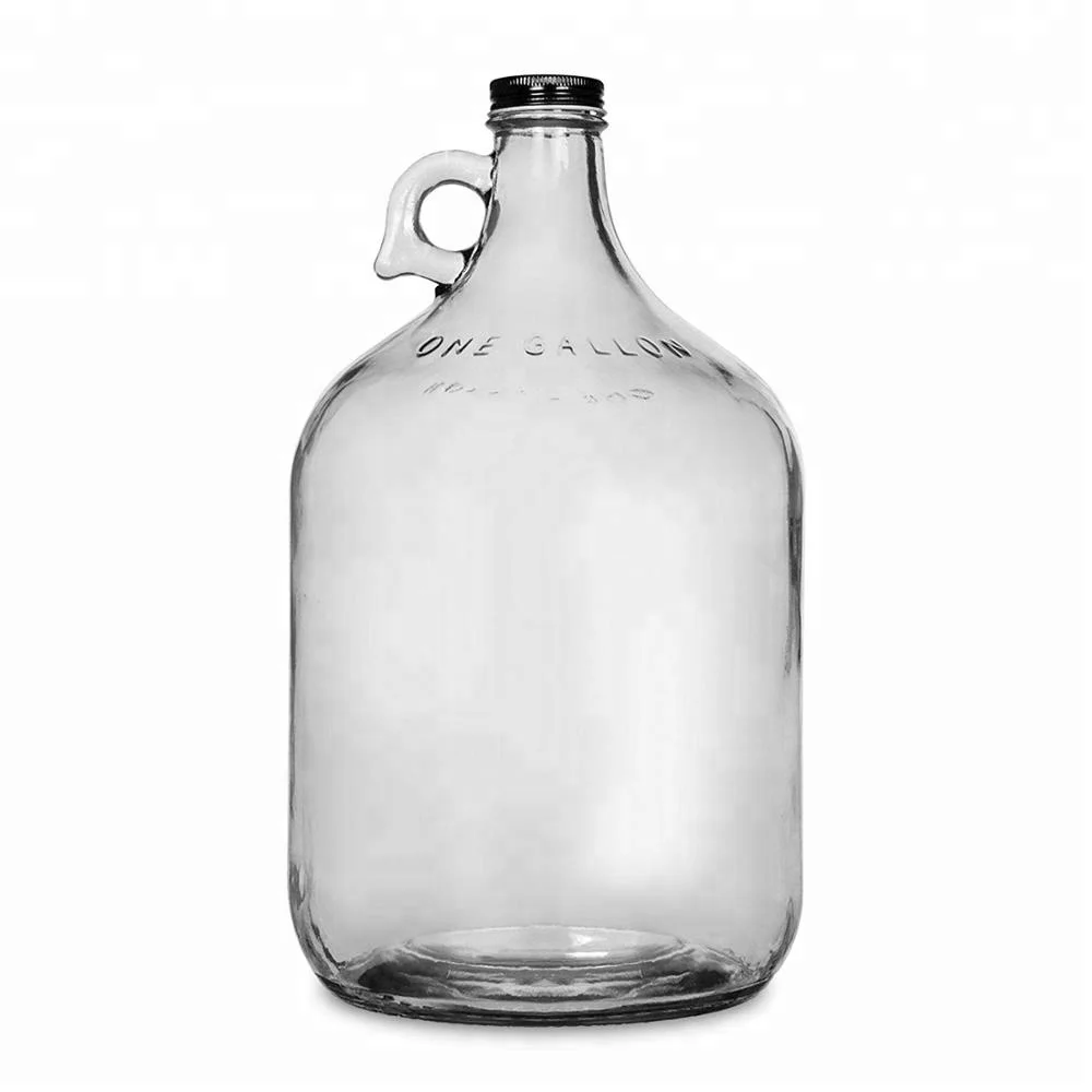 Round Glass Carboy With Handle For Brewing Beer Container Bottle,1 Gallon G...