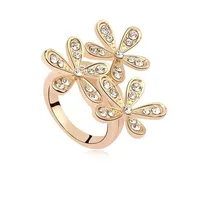 LZ 2016 New Top Quality Crystal Jewelry Luxury Design Rhinestone Snowflake Rings For Women R28 R29