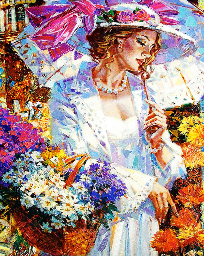 Дама с цветами