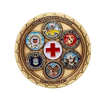 Manufacturer No Minimum Metal Logo 3D Enamel Firefighter Navy Army Custom Military Challenge Coin Bulk Cheap Souvenir