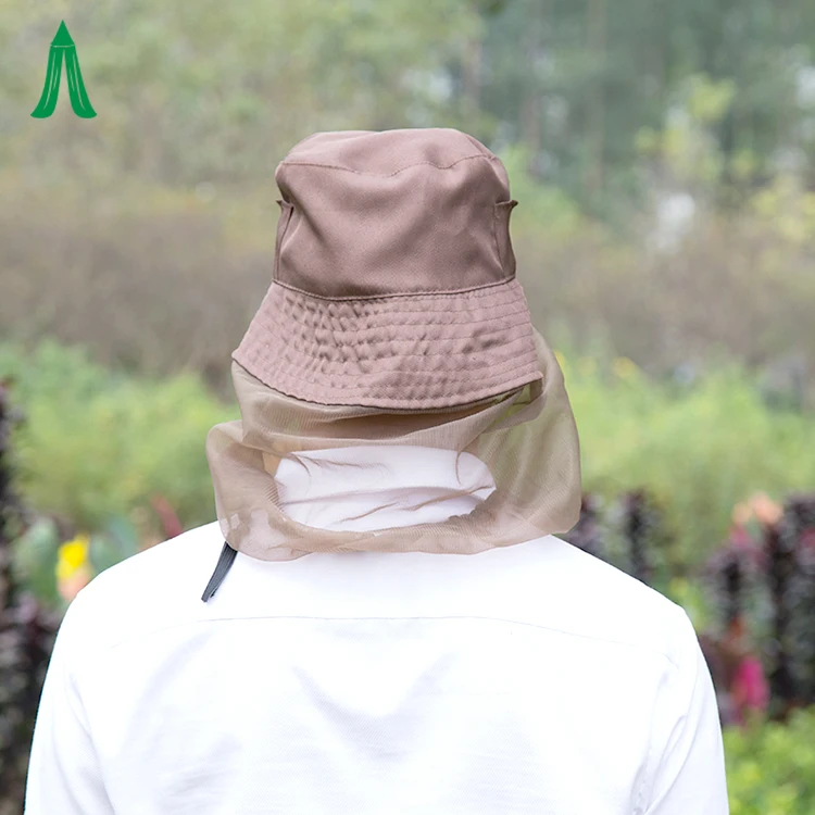 Mosquito Head Net Treated Customized Full Cover Protected Polyester Mosquito Net Hat