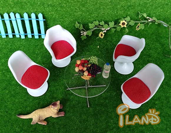 
 Миниатюры iland в масштабе 1:12, миниатюрный металлический стул для кукольного домика, Диона, сцена WL001  