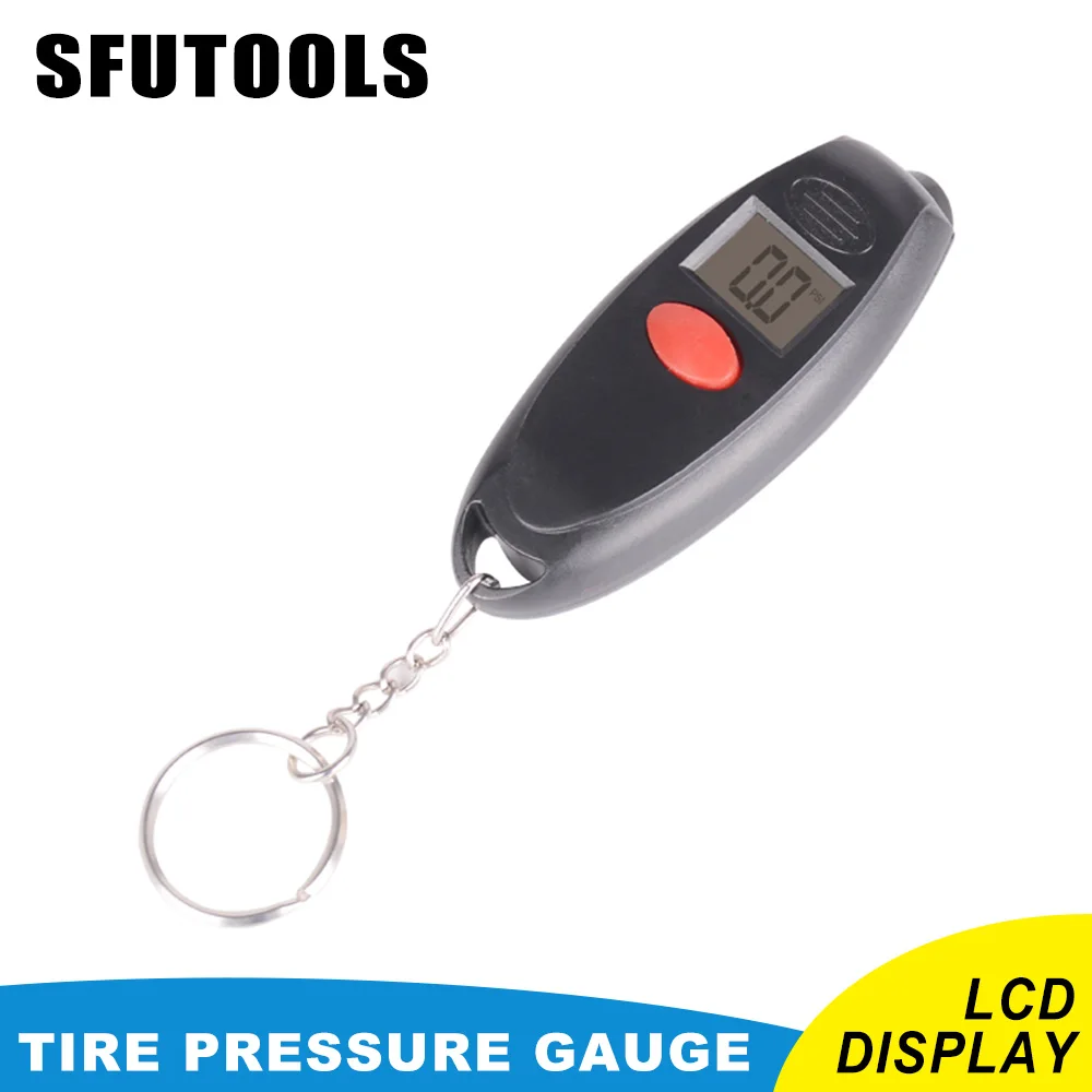 Mini LCD Display Digital Tire Pressure Gauge with Keychain Tyre Pressure Gauge