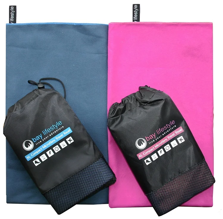 Быстросохнущее полотенце из микрофибры для спорта/тренажерного зала/путешествий с сетчатой сумкой и логотипом